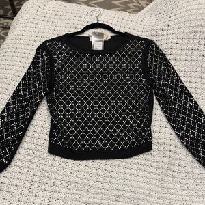 Black Diamond Patterned Women's Top